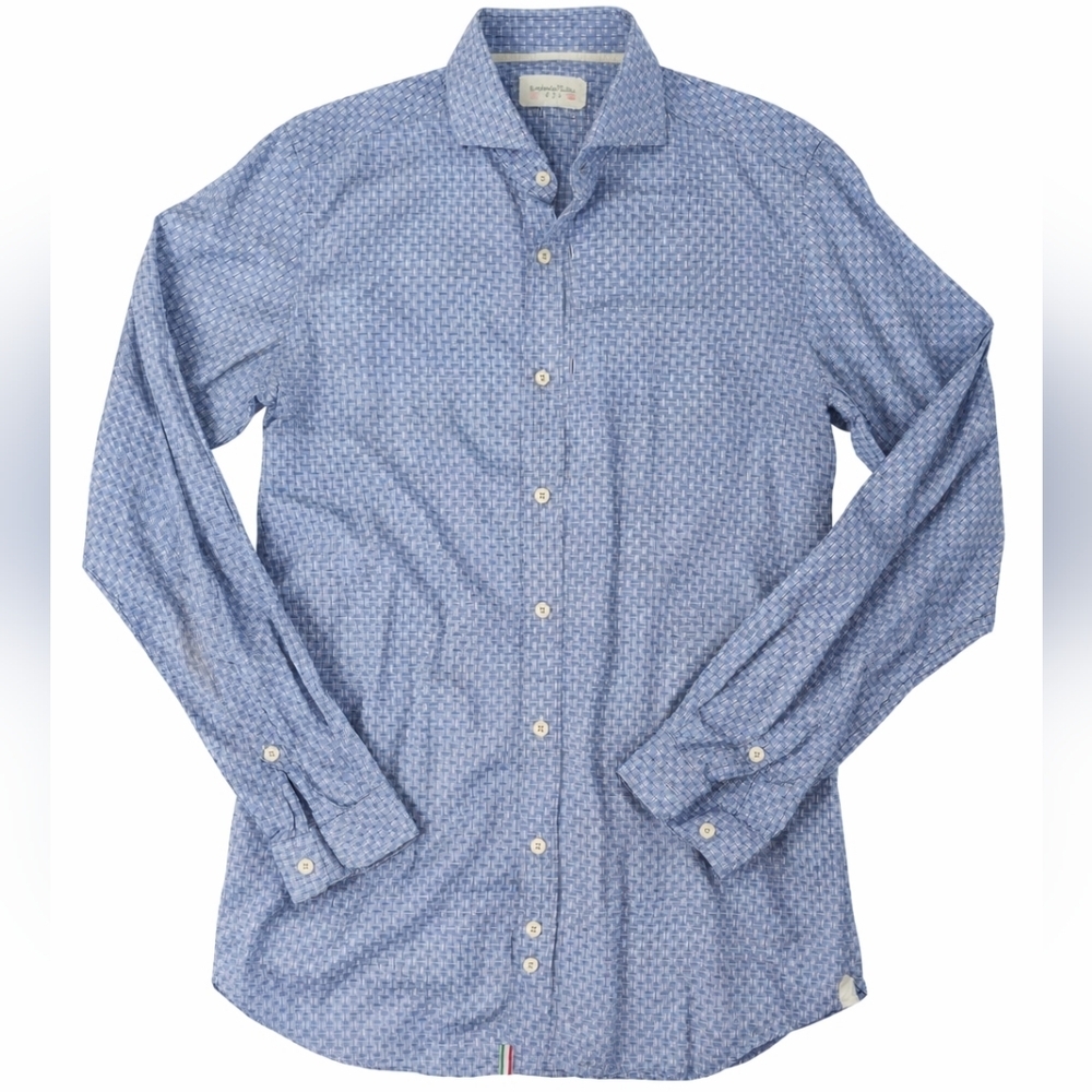 Tintoria Mattei 954 Slim Luxury Long Sleeve Button Down Italien made sz 41
